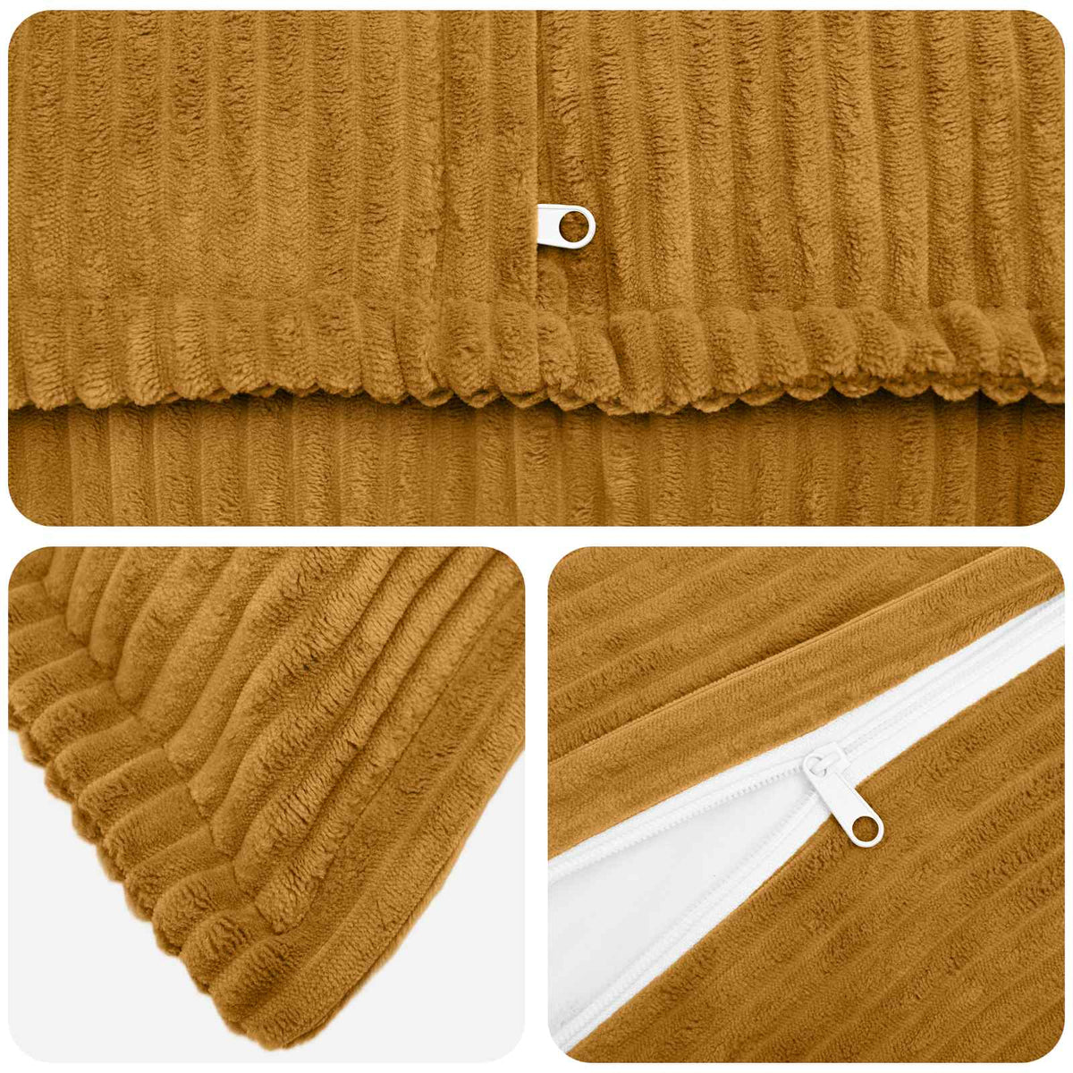 Housse De Coussin 6 Pc Houten Velours Côtelé