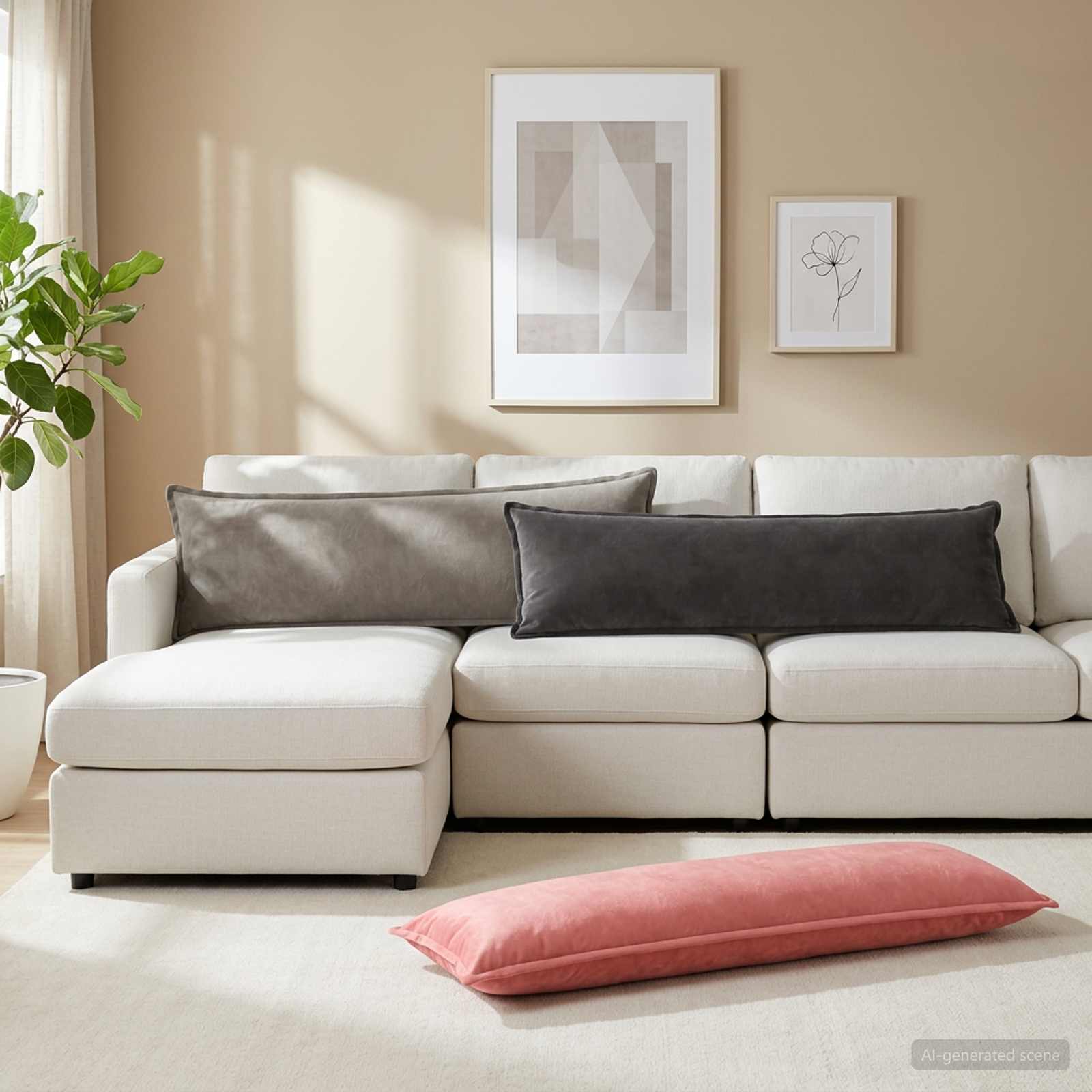 Coussin Avec Oreiller Houten 2 Pc Fløjl