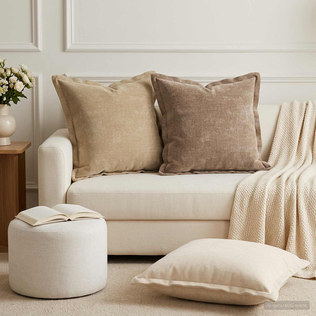 Housse De Coussin 6 Pc Houten Tissu Chenille