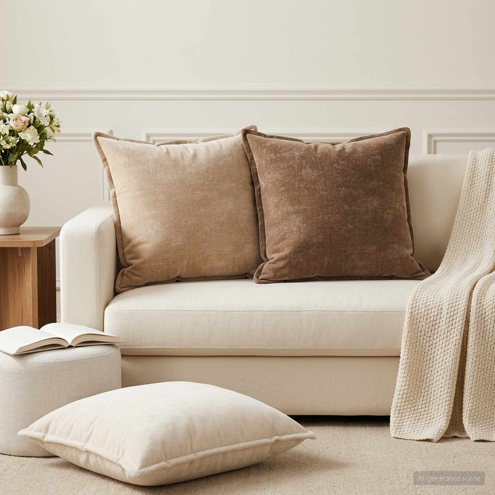 Housse De Coussin 6 Pc Houten Tissu Chenille