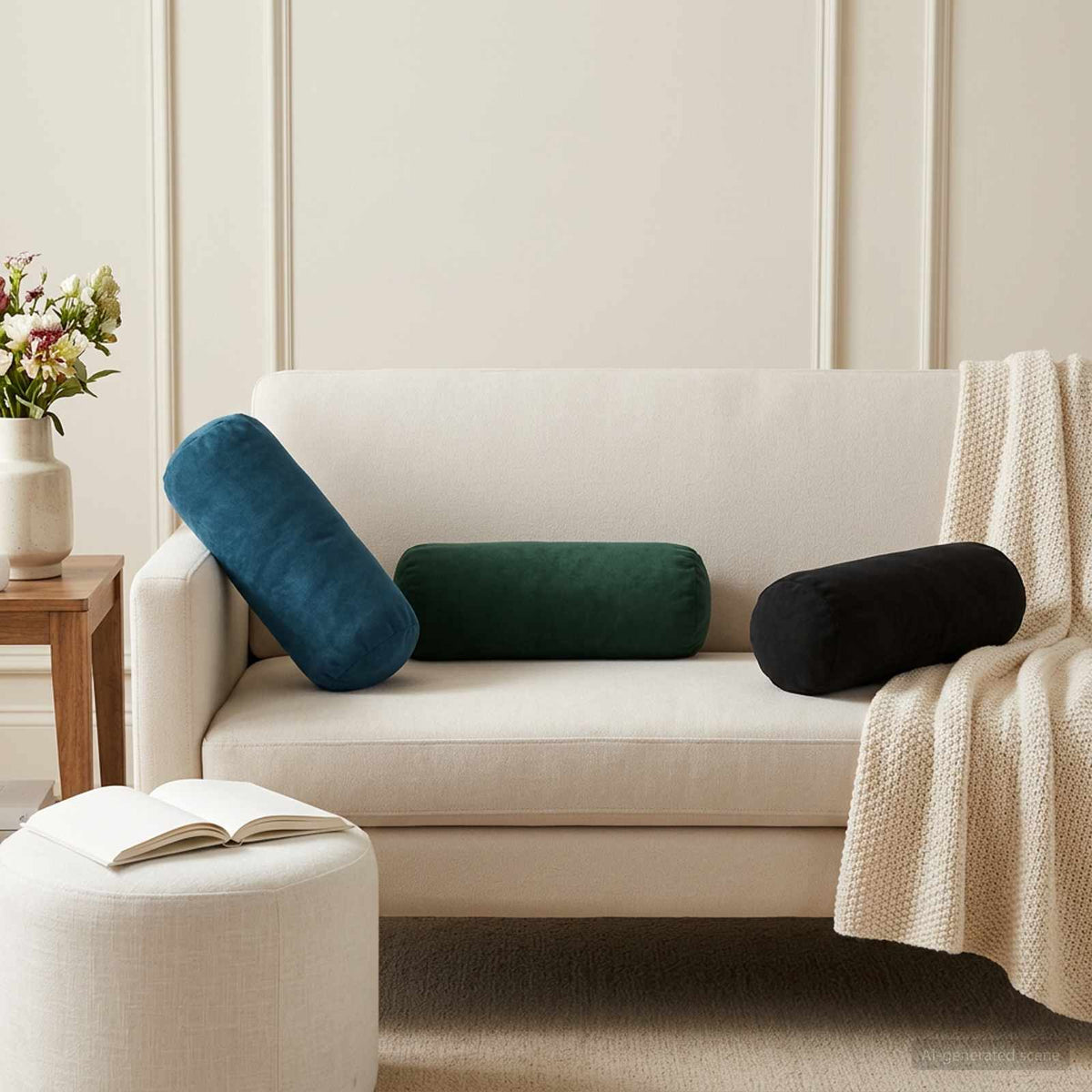 Coussin Avec Oreiller Heerlen 2 Pièces Velours