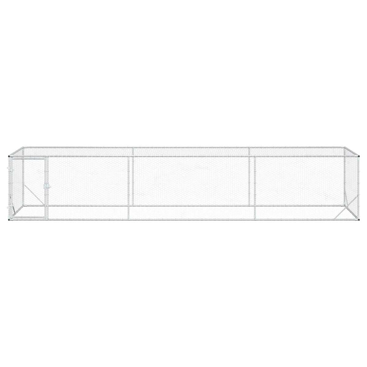 Enclos Pour Poules Argenté 500 X 100 X 100 Cm Acier Galvanisé