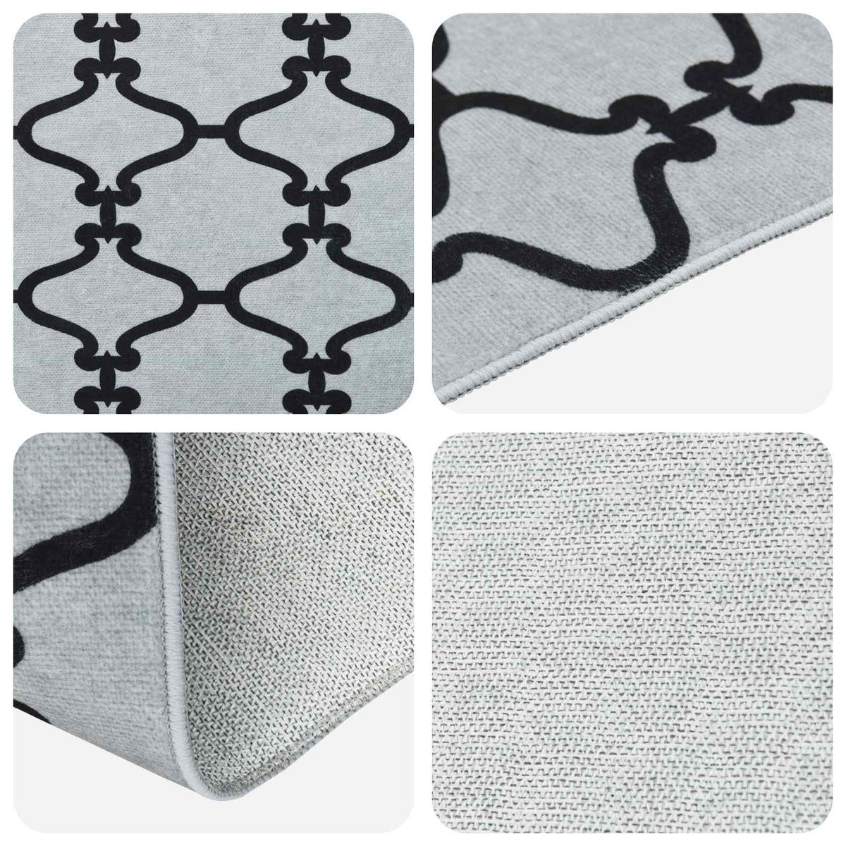 Coureur De Tapis Oriz 1150 Gsm Motif En Maille Noire