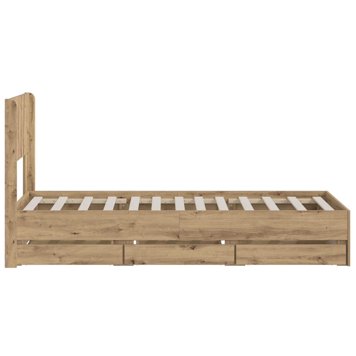 Cadre De Lit Avec Rangement Et Tête De Lit Artisan Oak