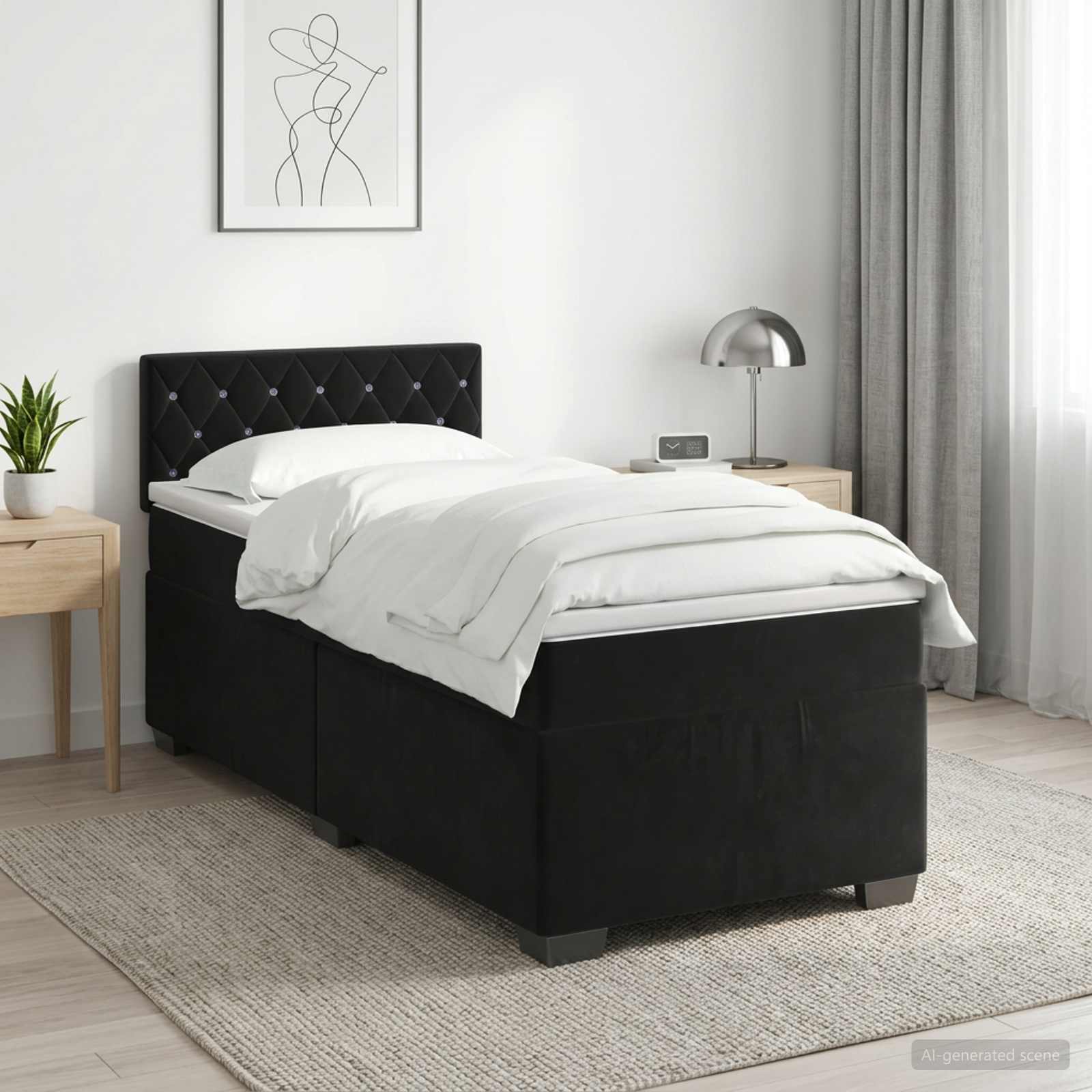 Sommier À Lattes De Lit Et Matelas Velours