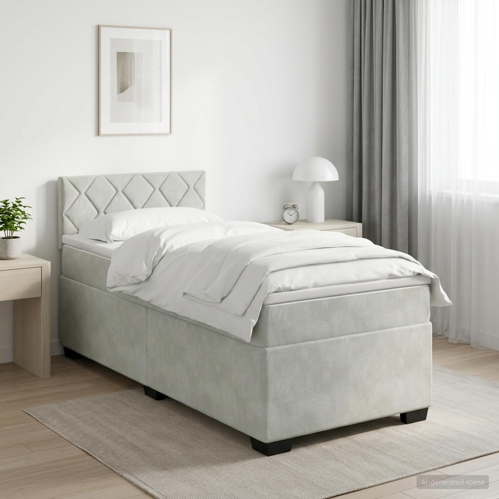 Sommier À Lattes De Lit Et Matelas Velours