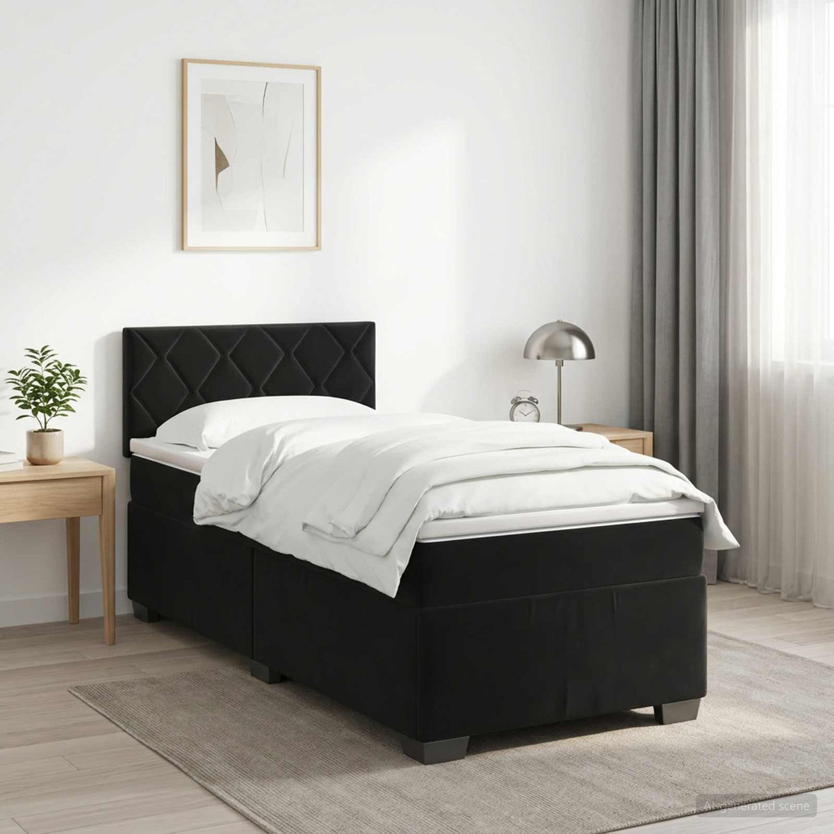 Sommier À Lattes De Lit Et Matelas Velours