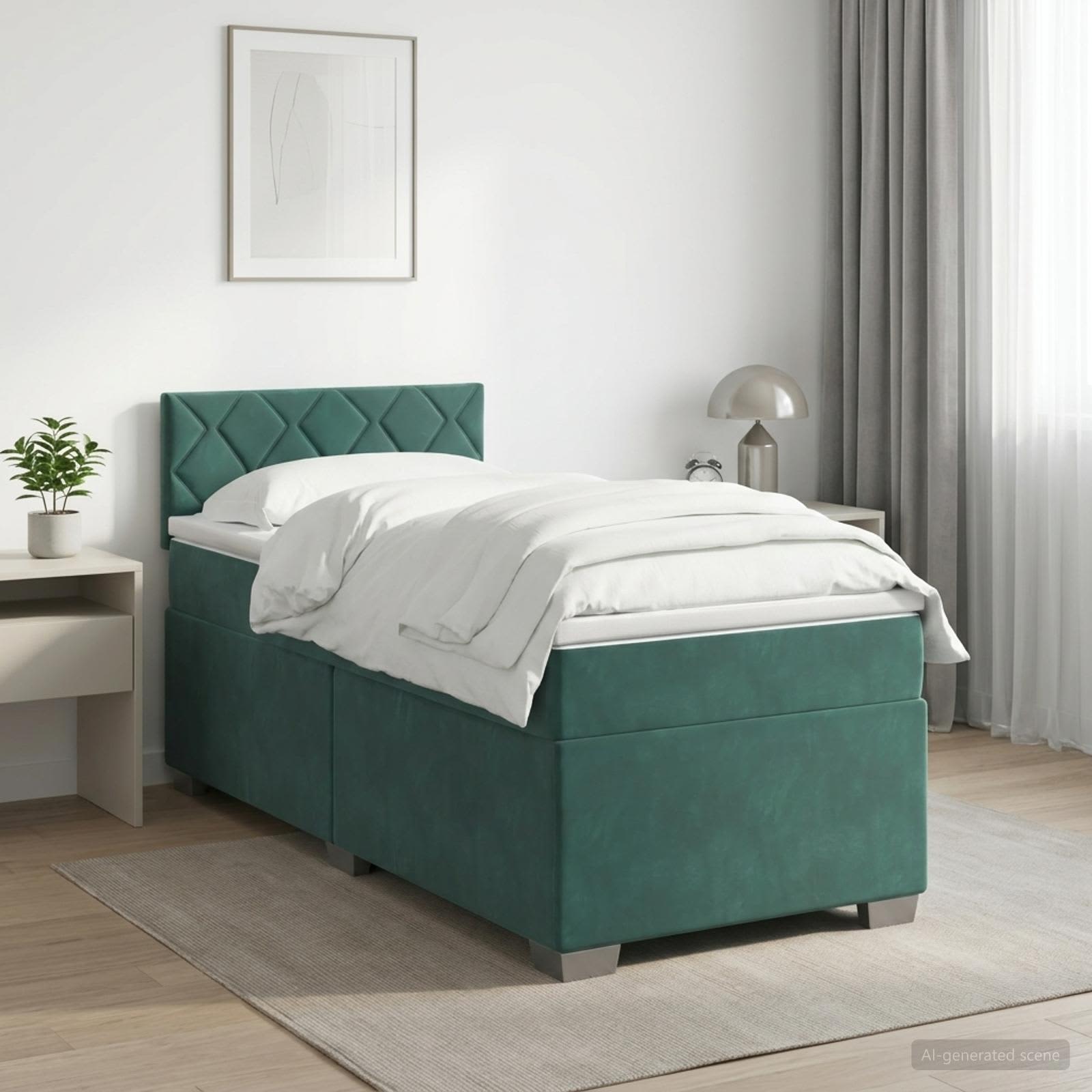 Sommier À Lattes De Lit Et Matelas Velours