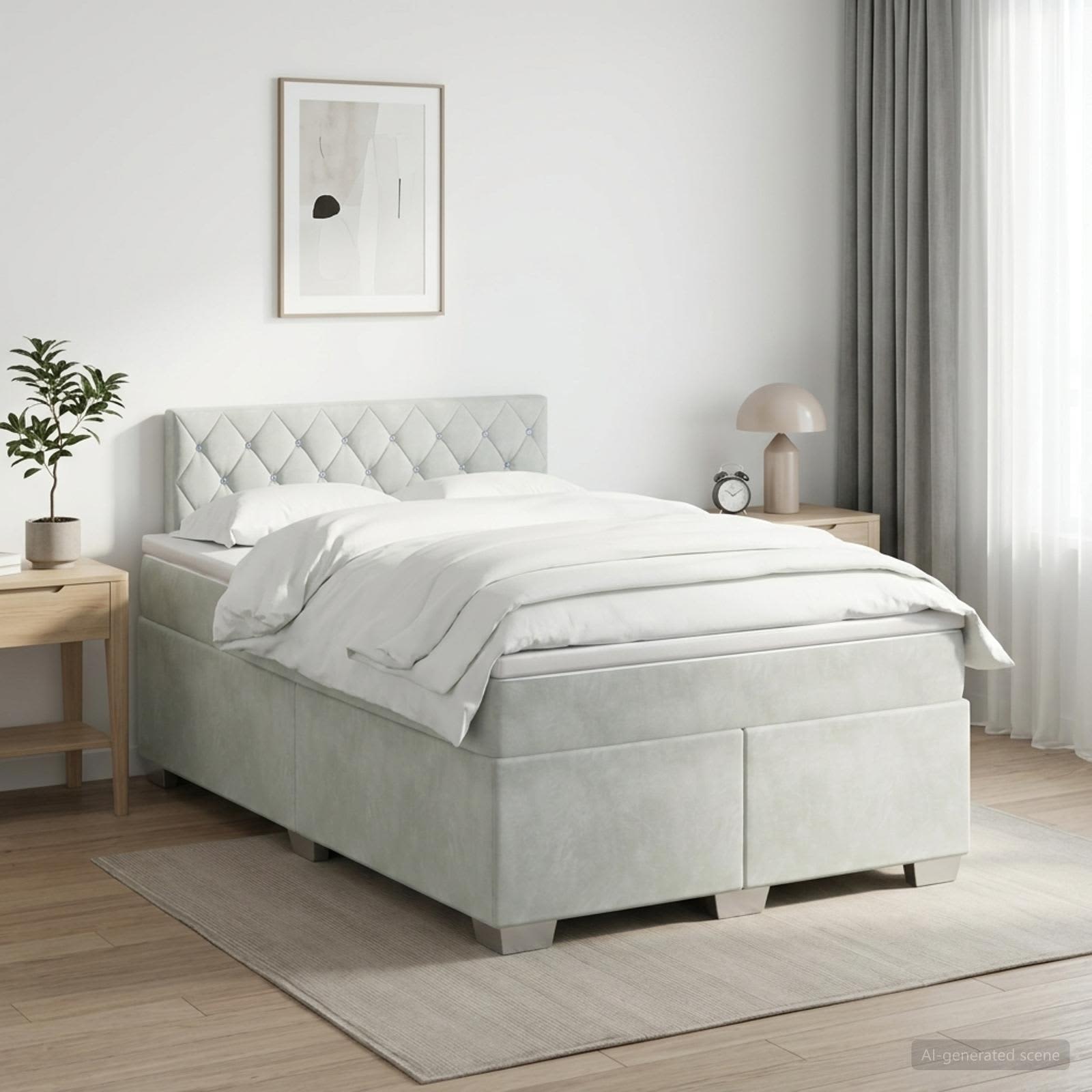 Sommier À Lattes De Lit Et Matelas Velours