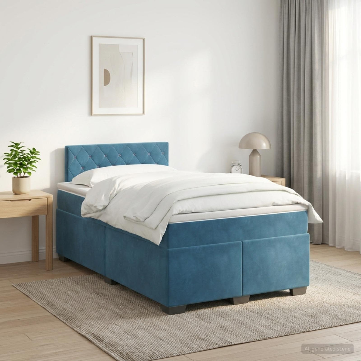 Sommier À Lattes De Lit Et Matelas Velours