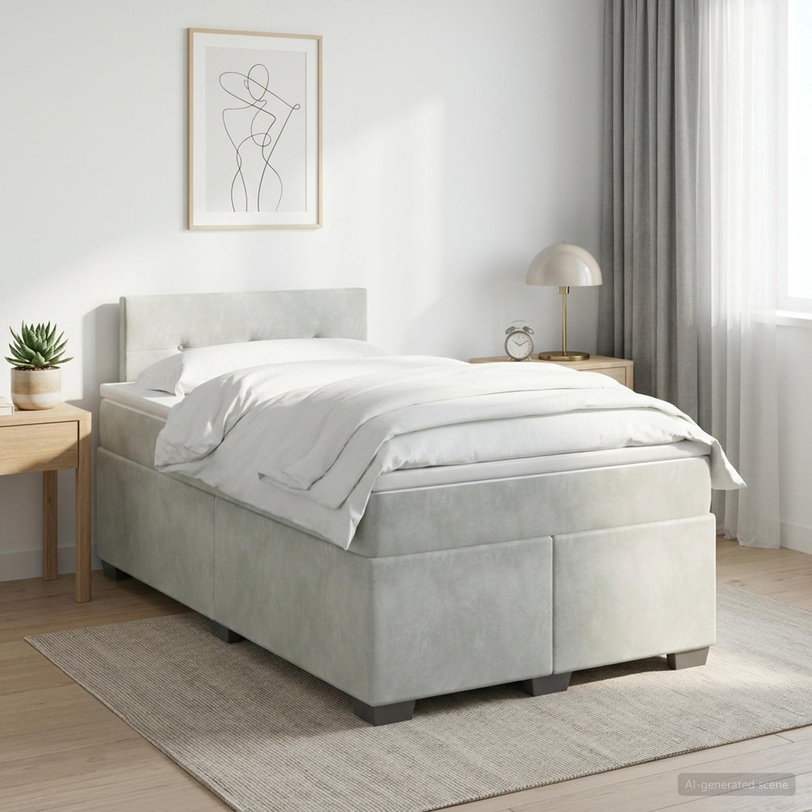 Sommier À Lattes De Lit Et Matelas Velours