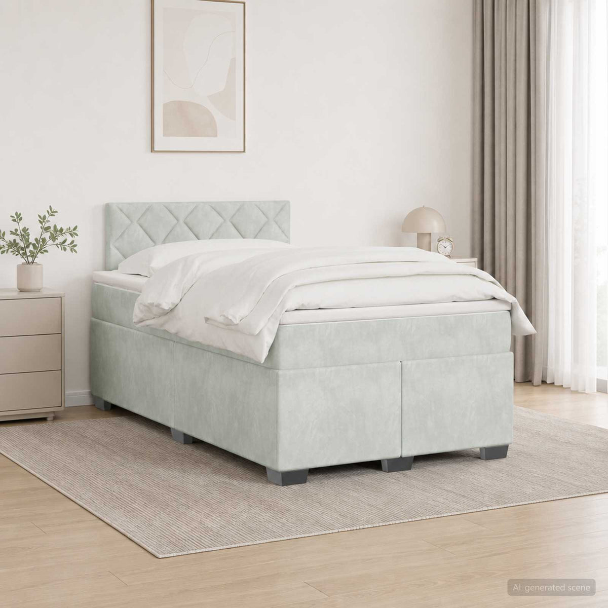 Sommier À Lattes De Lit Et Matelas Velours