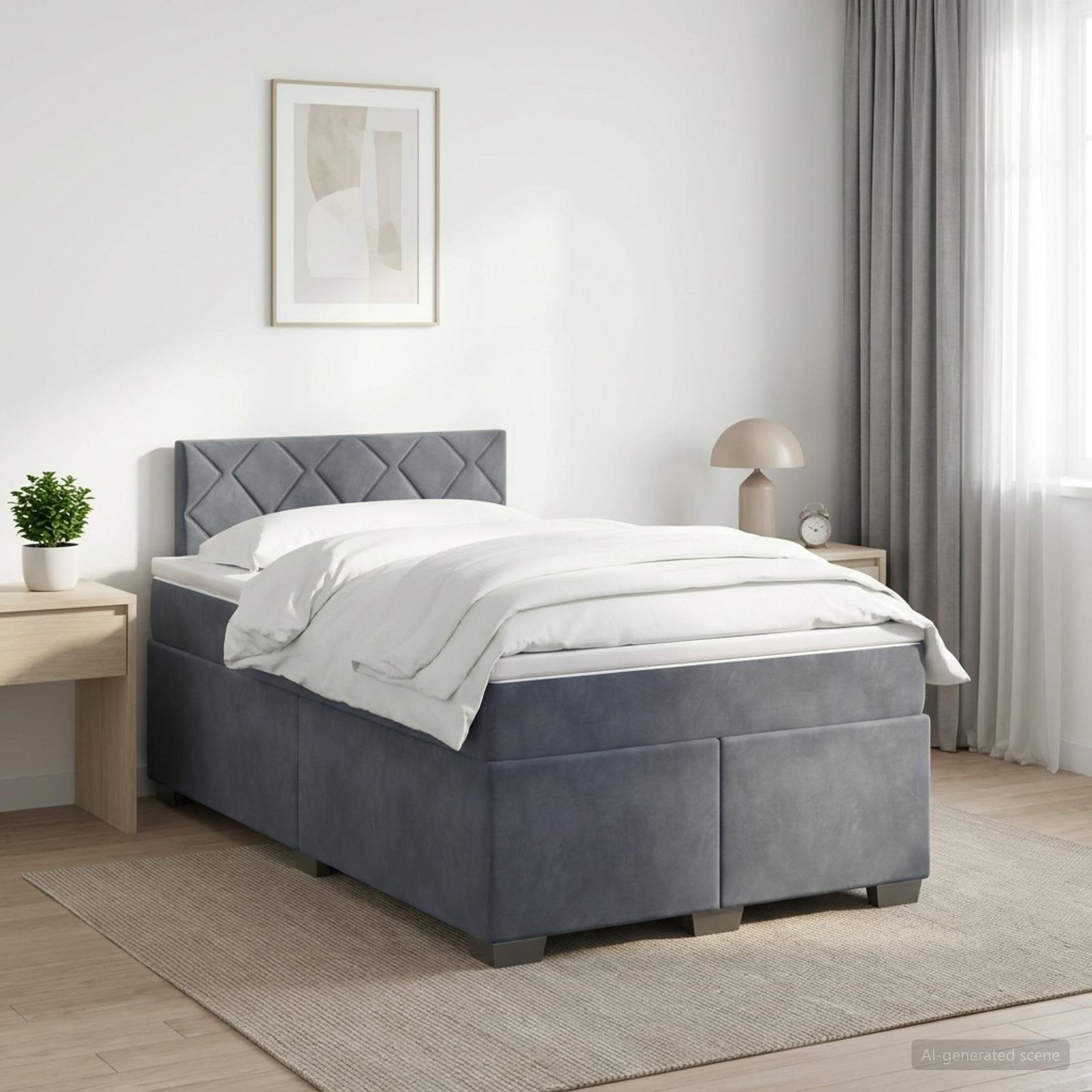 Sommier À Lattes De Lit Et Matelas Velours