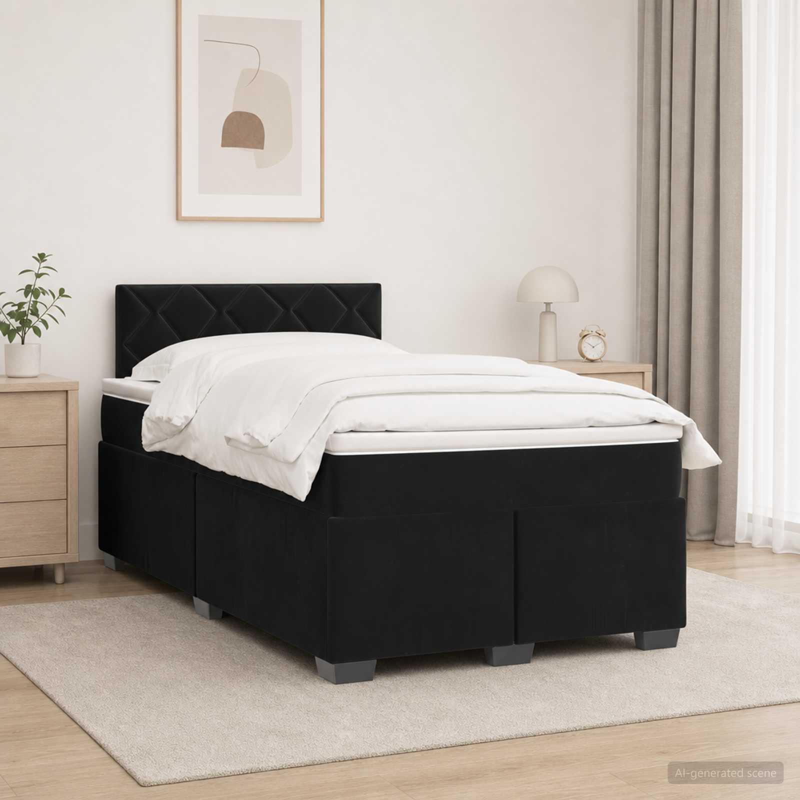 Sommier À Lattes De Lit Et Matelas Velours