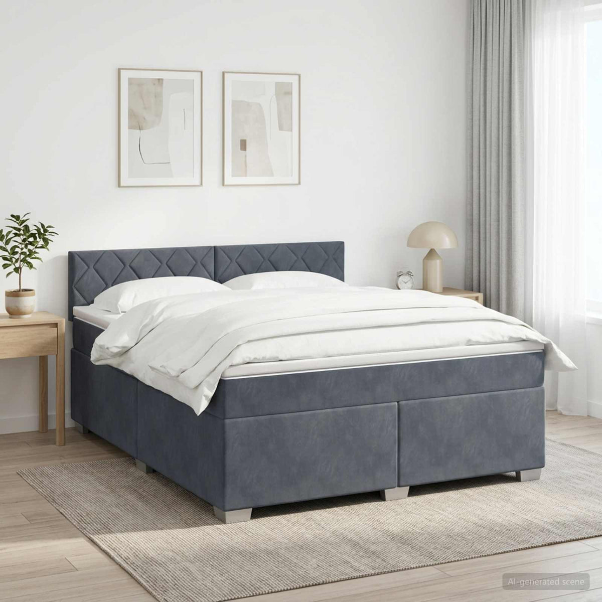 Sommier À Lattes De Lit Et Matelas Velours