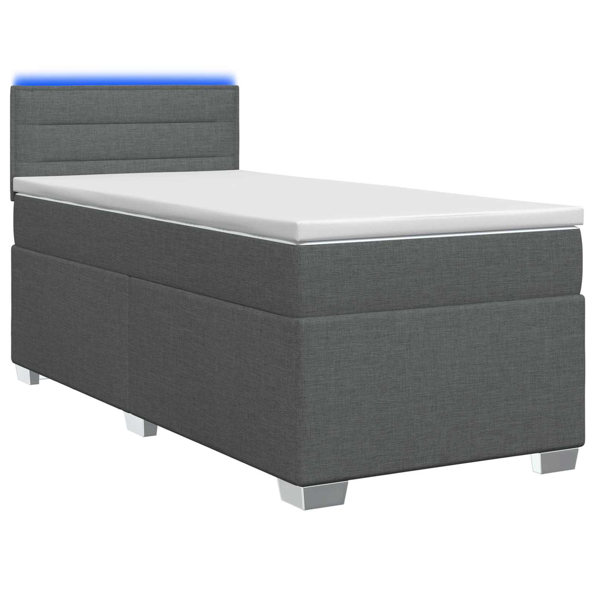 Lit De Box Spring Avec Matelas Et Led Tissu