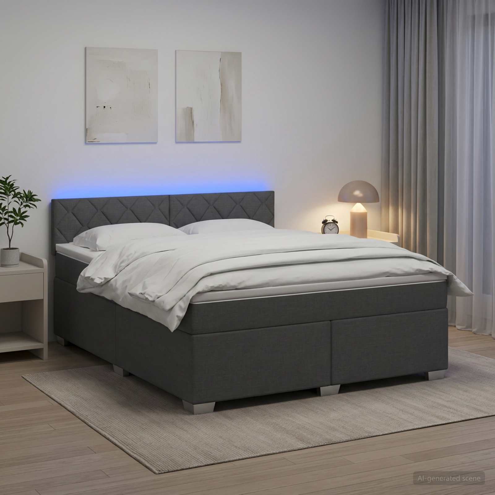 Sommier À Lattes De Lit Avec Matelas Tissu