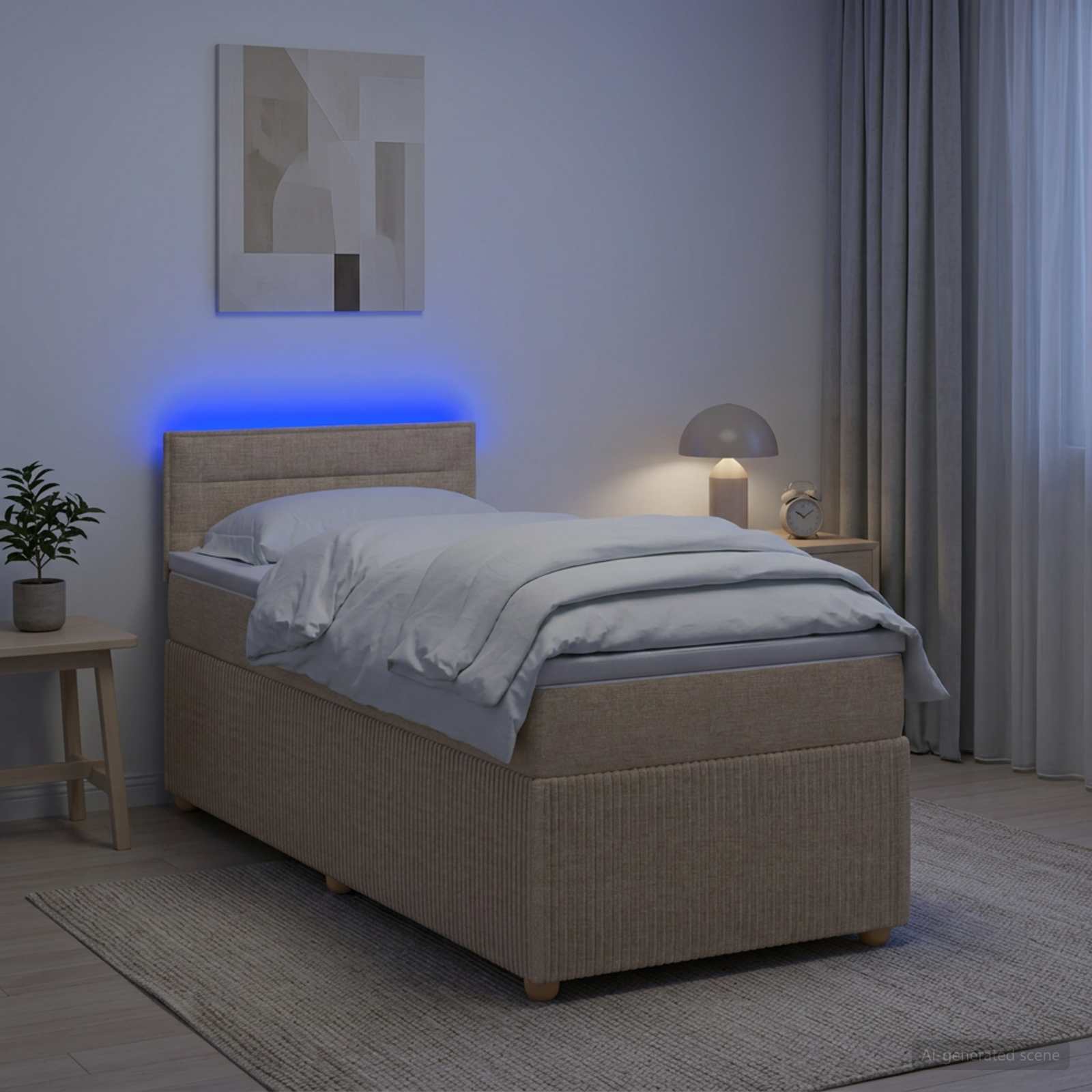 Sommier À Lattes De Lit Avec Matelas Tissu