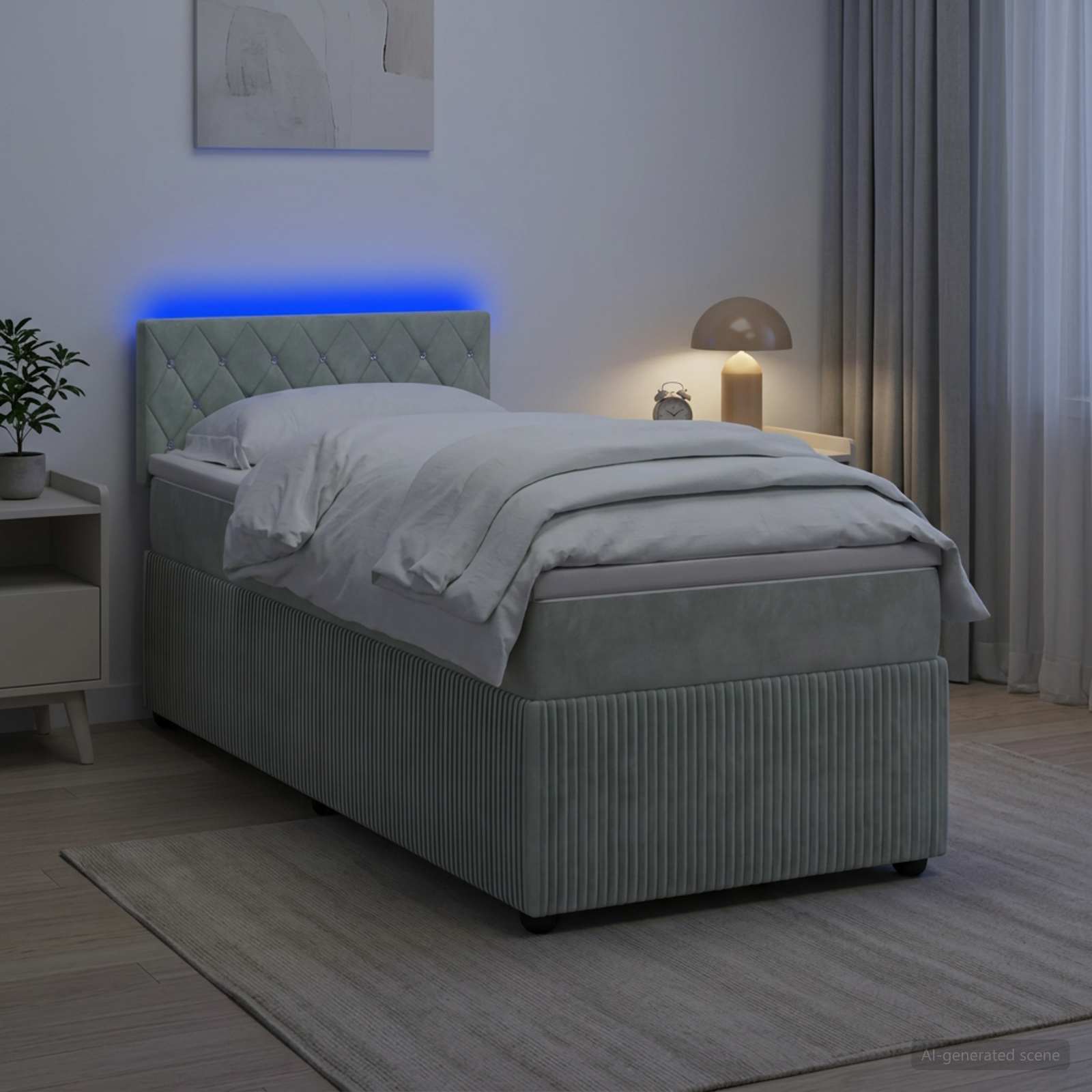 Lit Boxspring Avec Matelas Velours