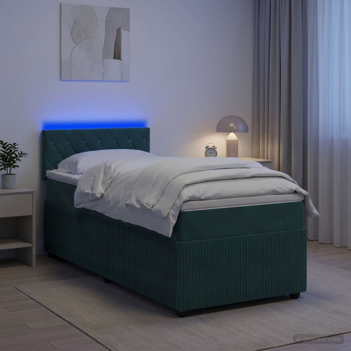 Lit Boxspring Avec Matelas Velours