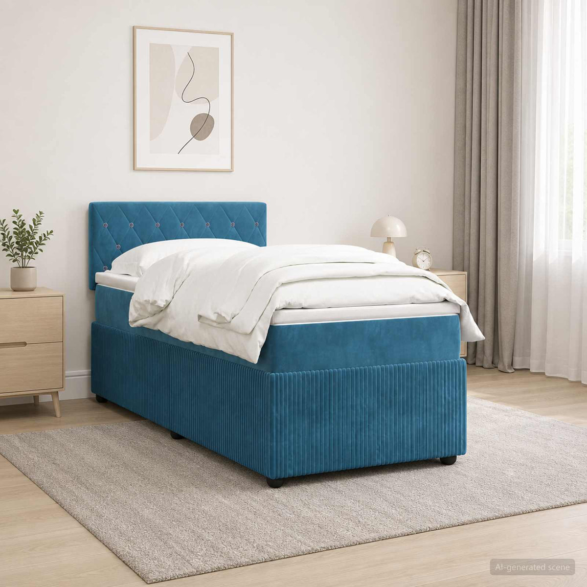 Lit Boxspring Avec Matelas Velours