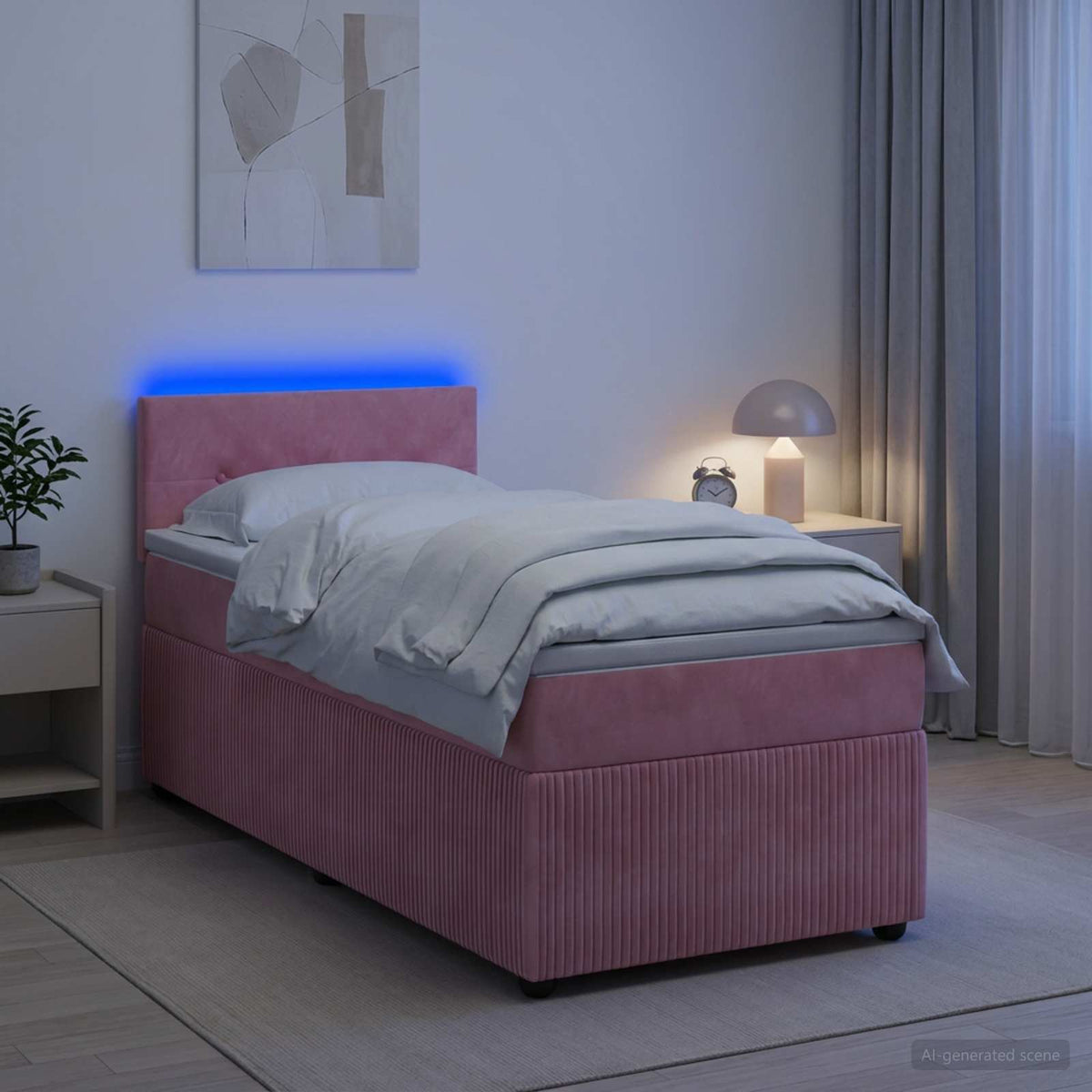 Lit Boxspring Avec Matelas Velours