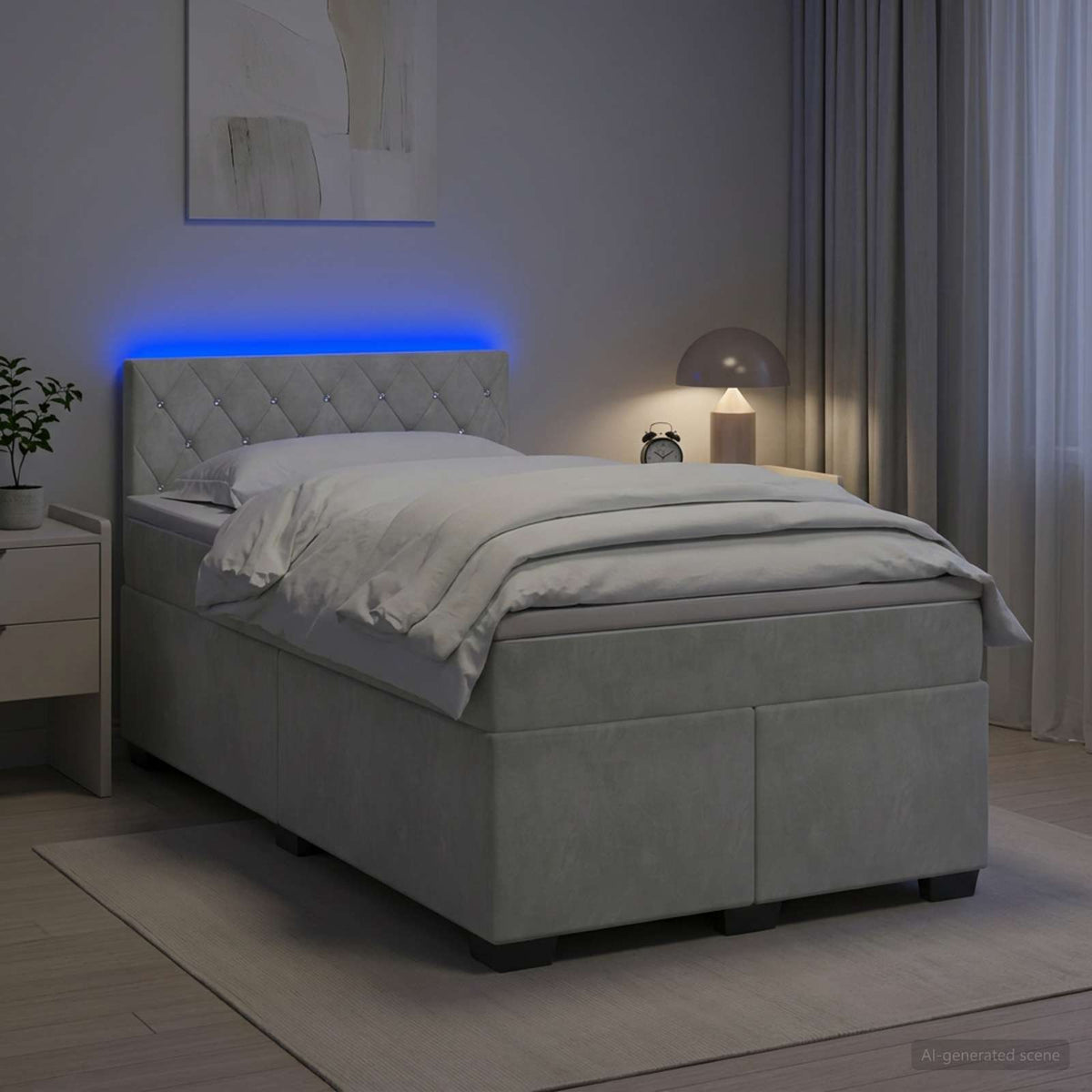 Lit Boxspring Avec Matelas Velours