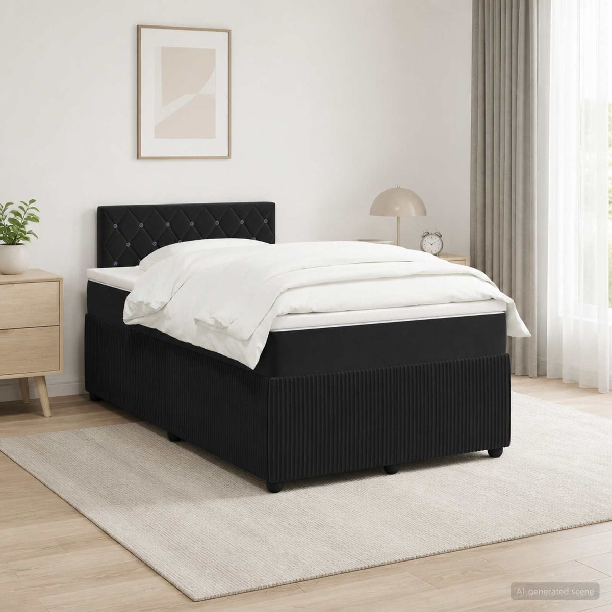 Lit Boxspring Avec Matelas Velours