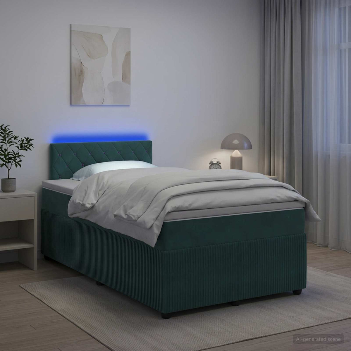 Lit Boxspring Avec Matelas Velours
