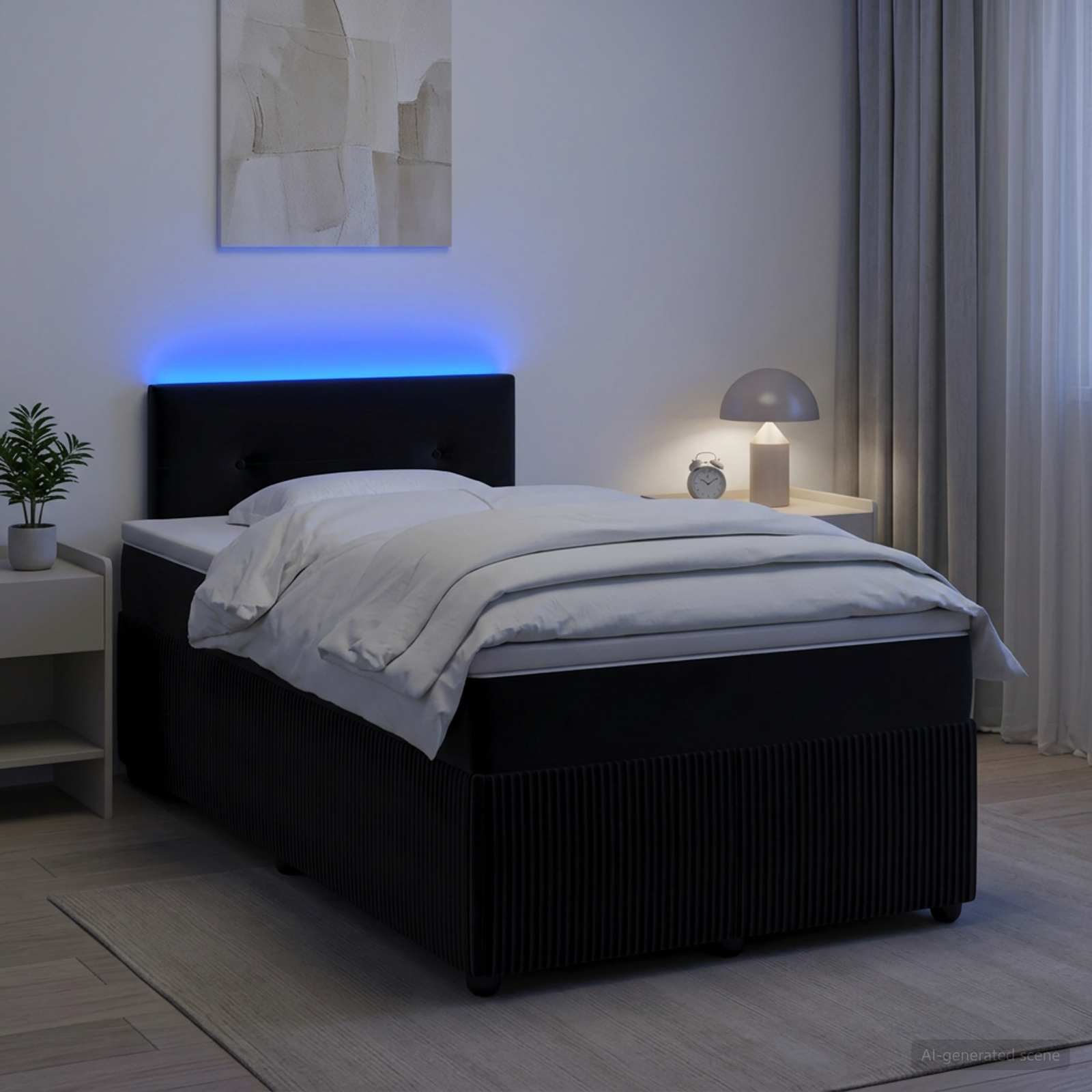 Lit Boxspring Avec Matelas Velours