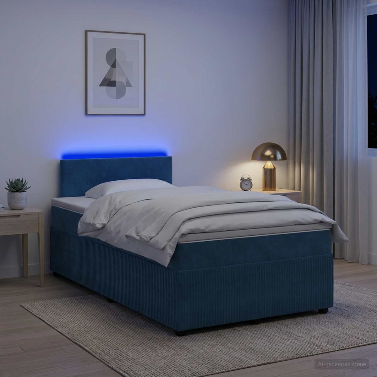 Lit Boxspring Avec Matelas Velours
