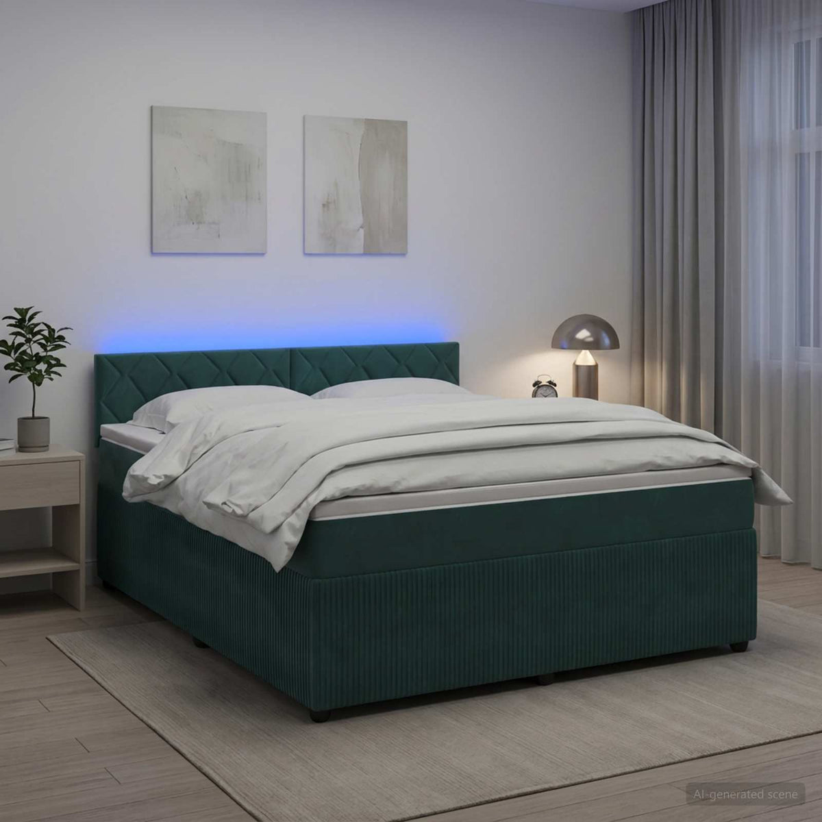Lit Boxspring Avec Matelas Velours