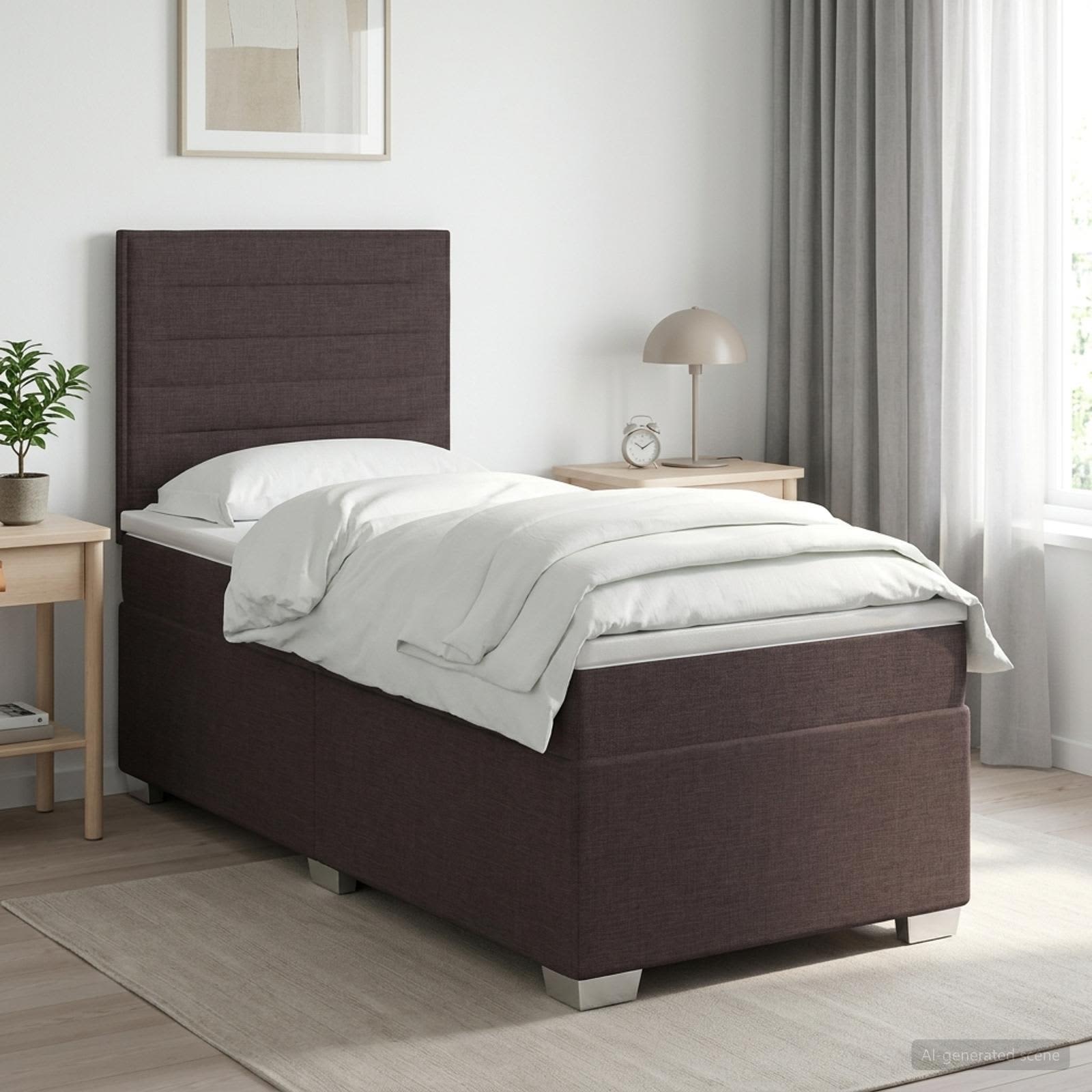 Lit Boxspring Avec Matelas Tissu