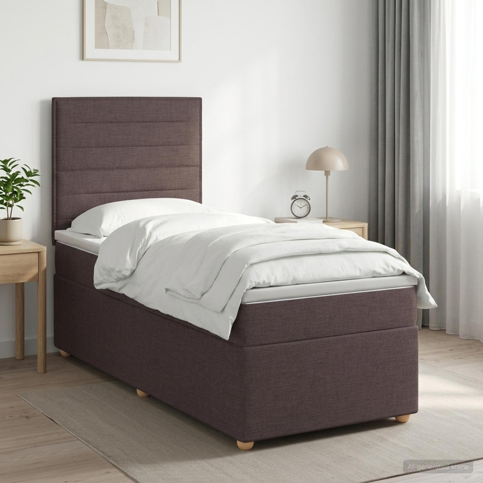 Lit Boxspring Avec Matelas Tissu