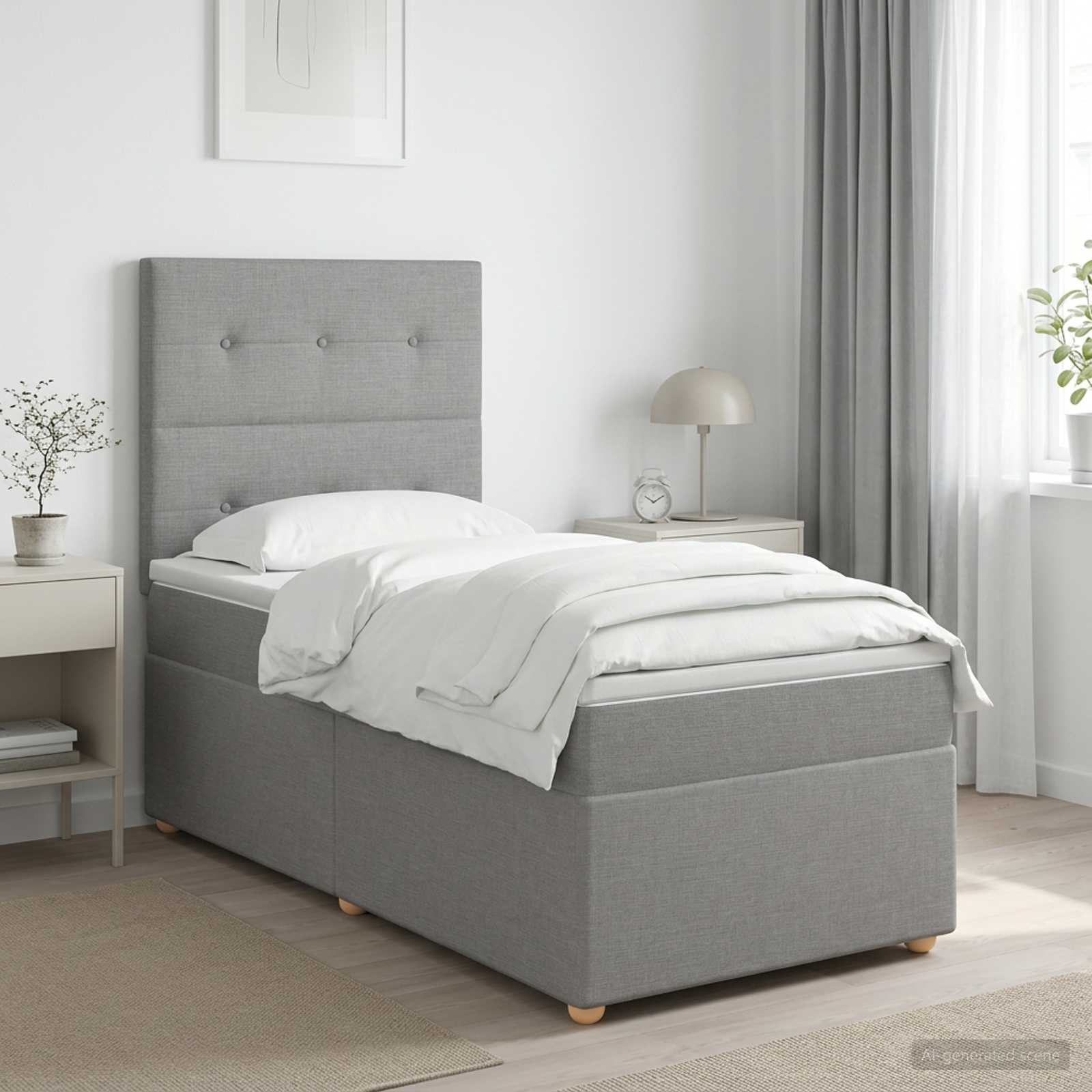Lit Boxspring Avec Matelas Tissu