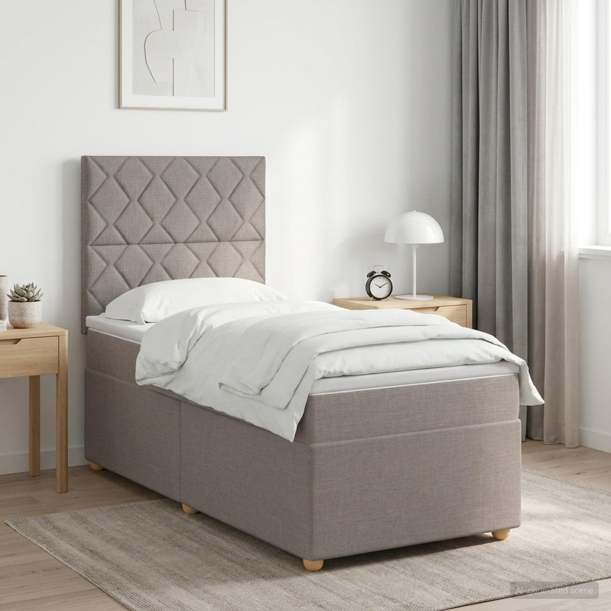 Lit Boxspring Avec Matelas Tissu
