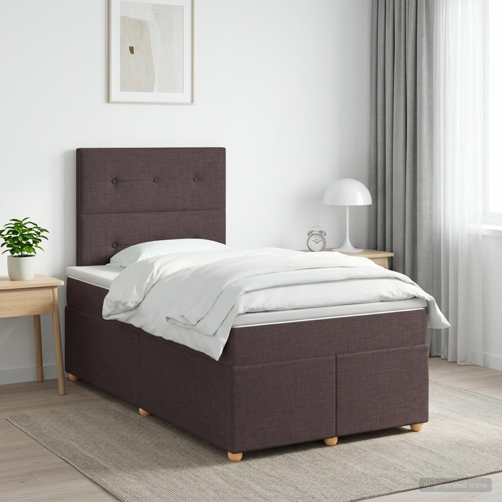Lit Boxspring Avec Matelas Tissu
