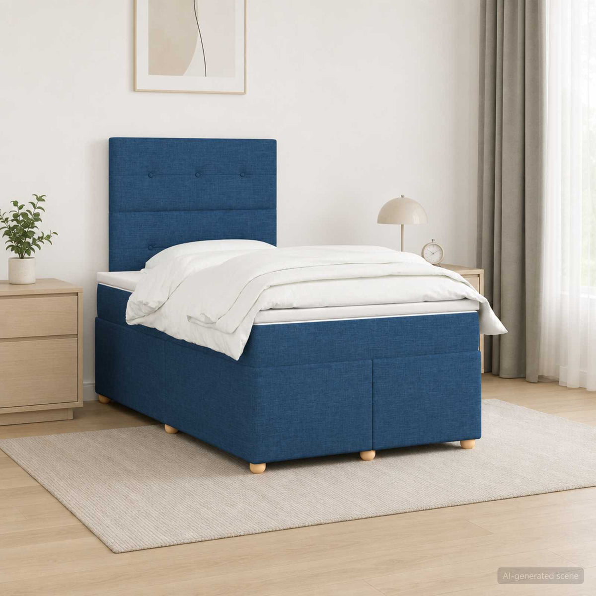 Lit Boxspring Avec Matelas Tissu