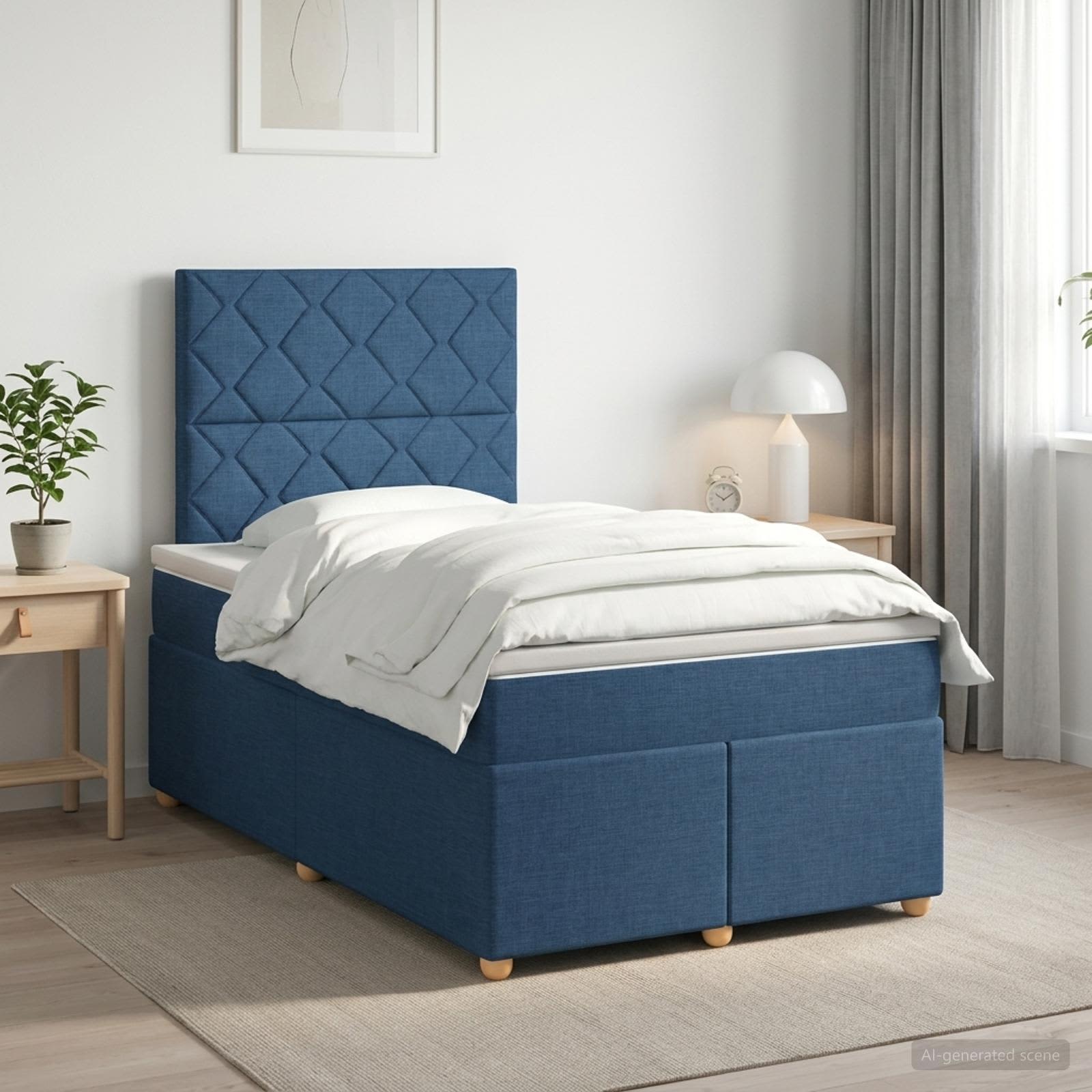 Lit Boxspring Avec Matelas Tissu