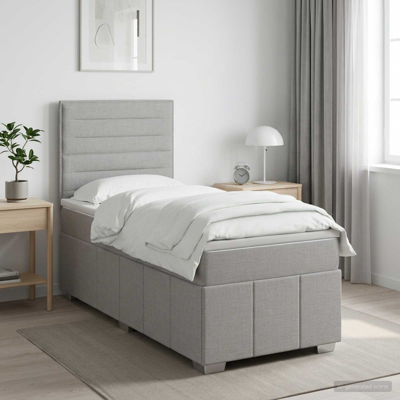 Sommier À Lattes De Lit Avec Matelas Tissu