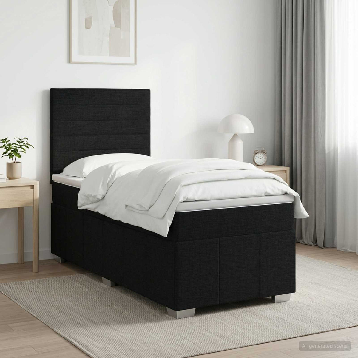 Sommier À Lattes De Lit Avec Matelas Tissu