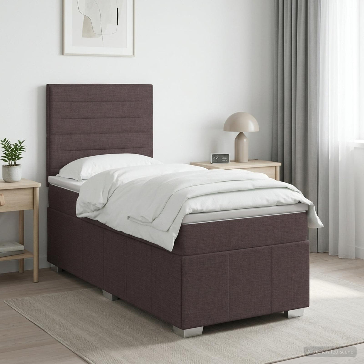 Sommier À Lattes De Lit Avec Matelas Tissu