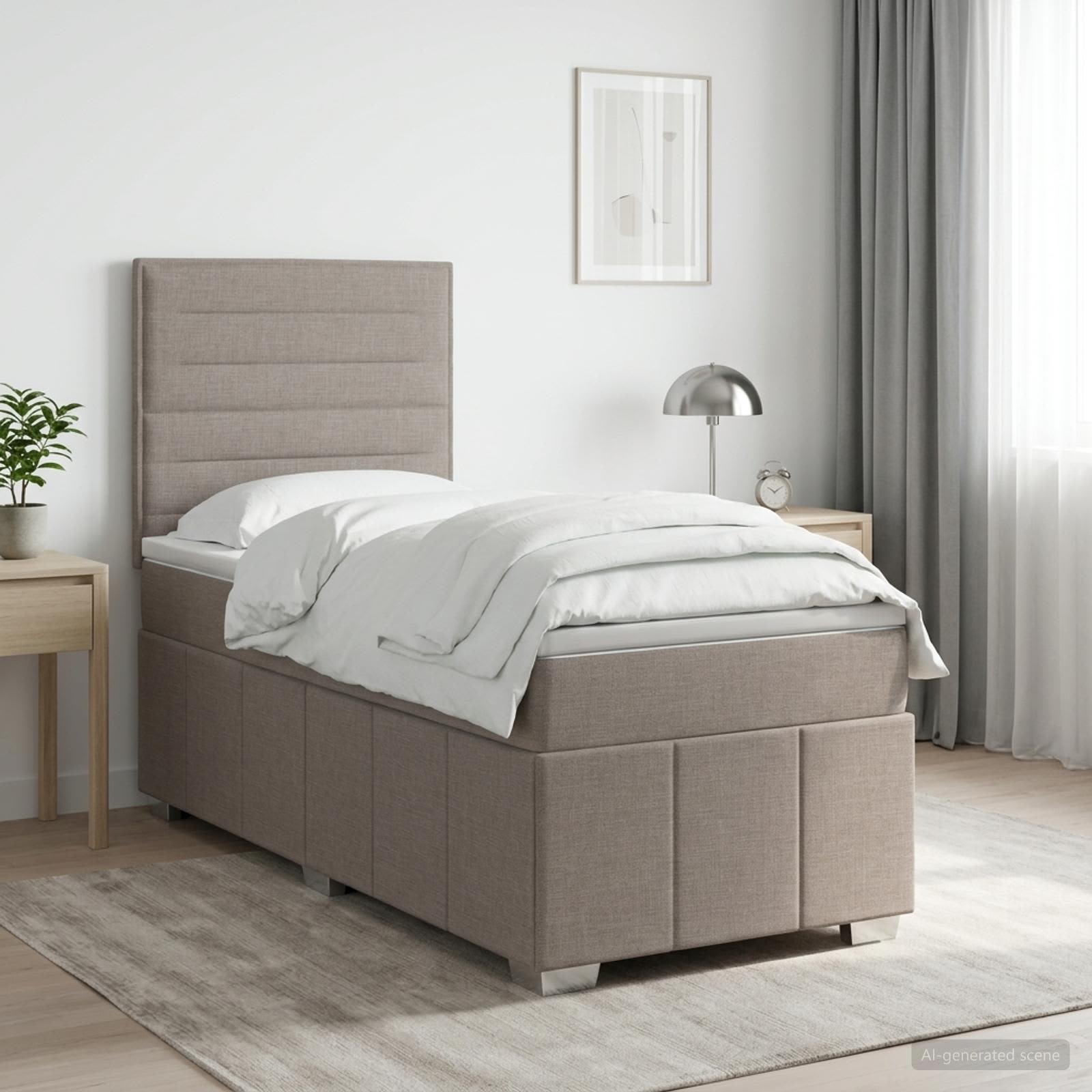 Sommier À Lattes De Lit Avec Matelas Tissu