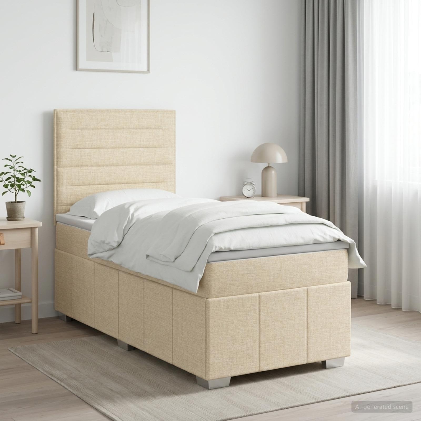 Sommier À Lattes De Lit Avec Matelas Tissu
