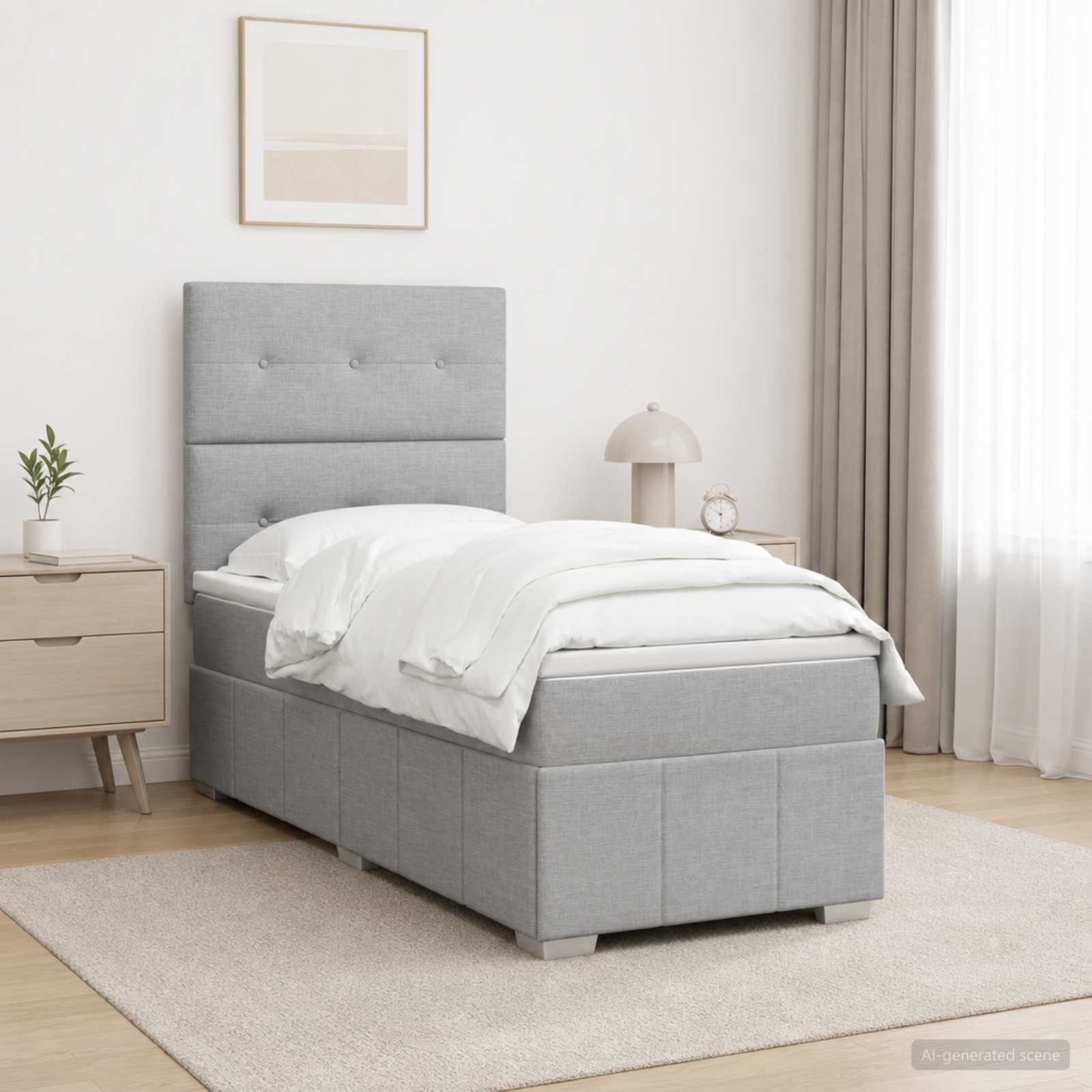 Sommier À Lattes De Lit Avec Matelas Tissu