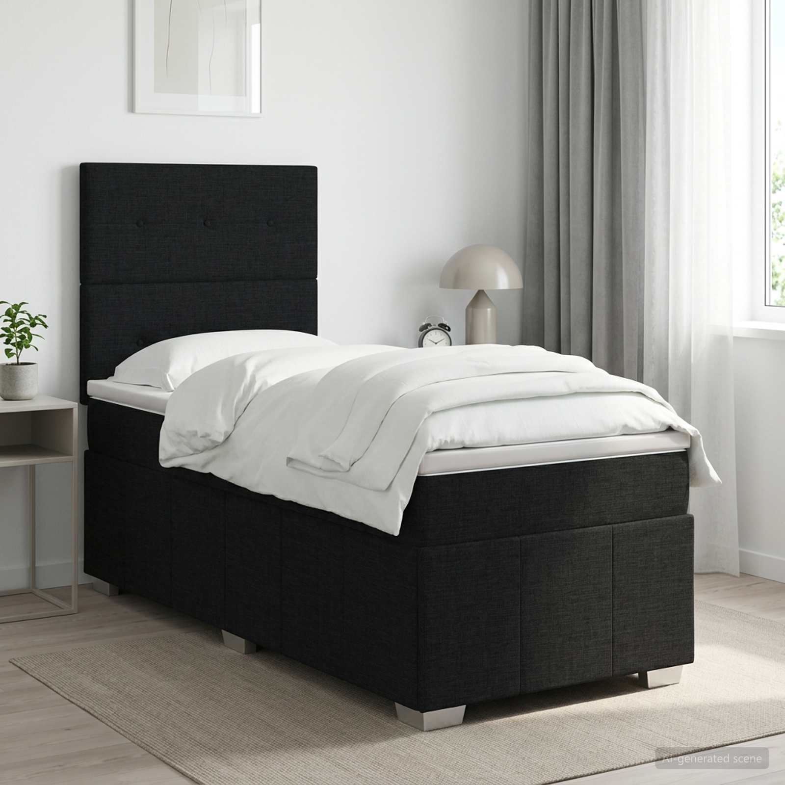 Sommier À Lattes De Lit Avec Matelas Tissu