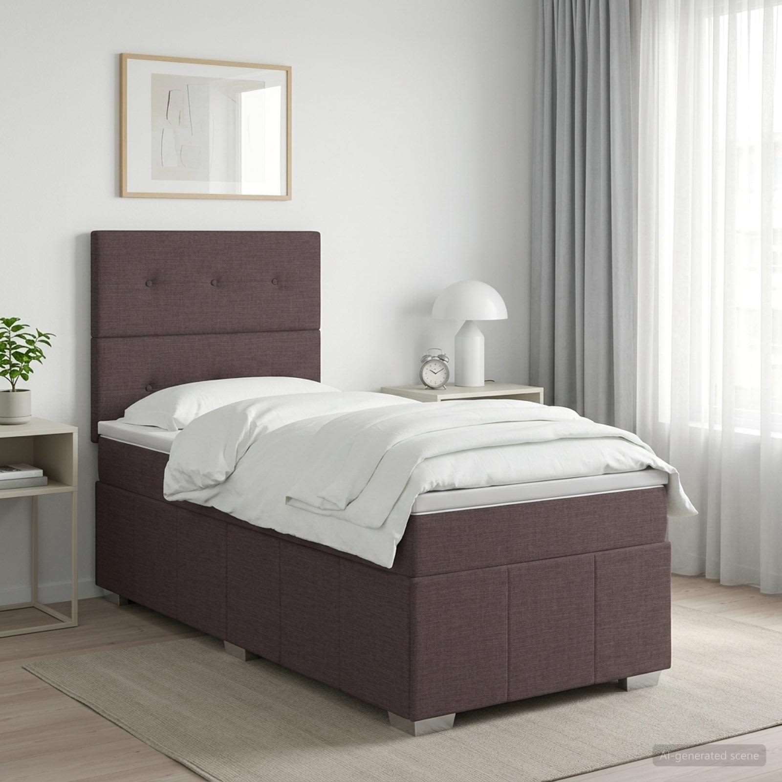 Sommier À Lattes De Lit Avec Matelas Tissu