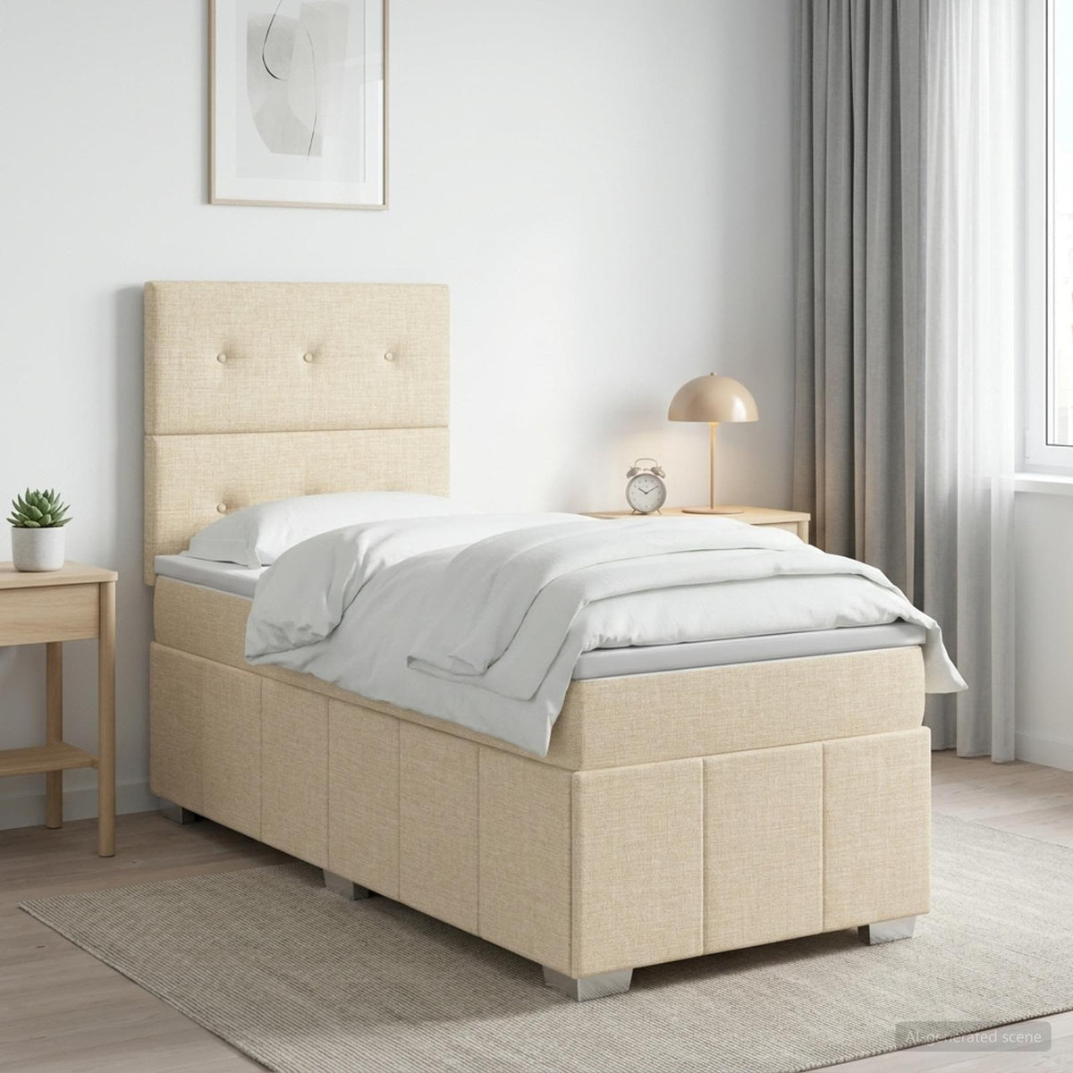 Sommier À Lattes De Lit Avec Matelas Tissu