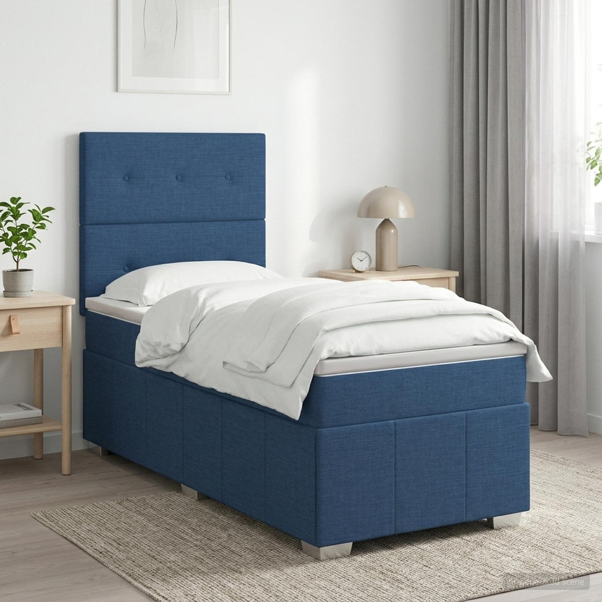 Sommier À Lattes De Lit Avec Matelas Tissu