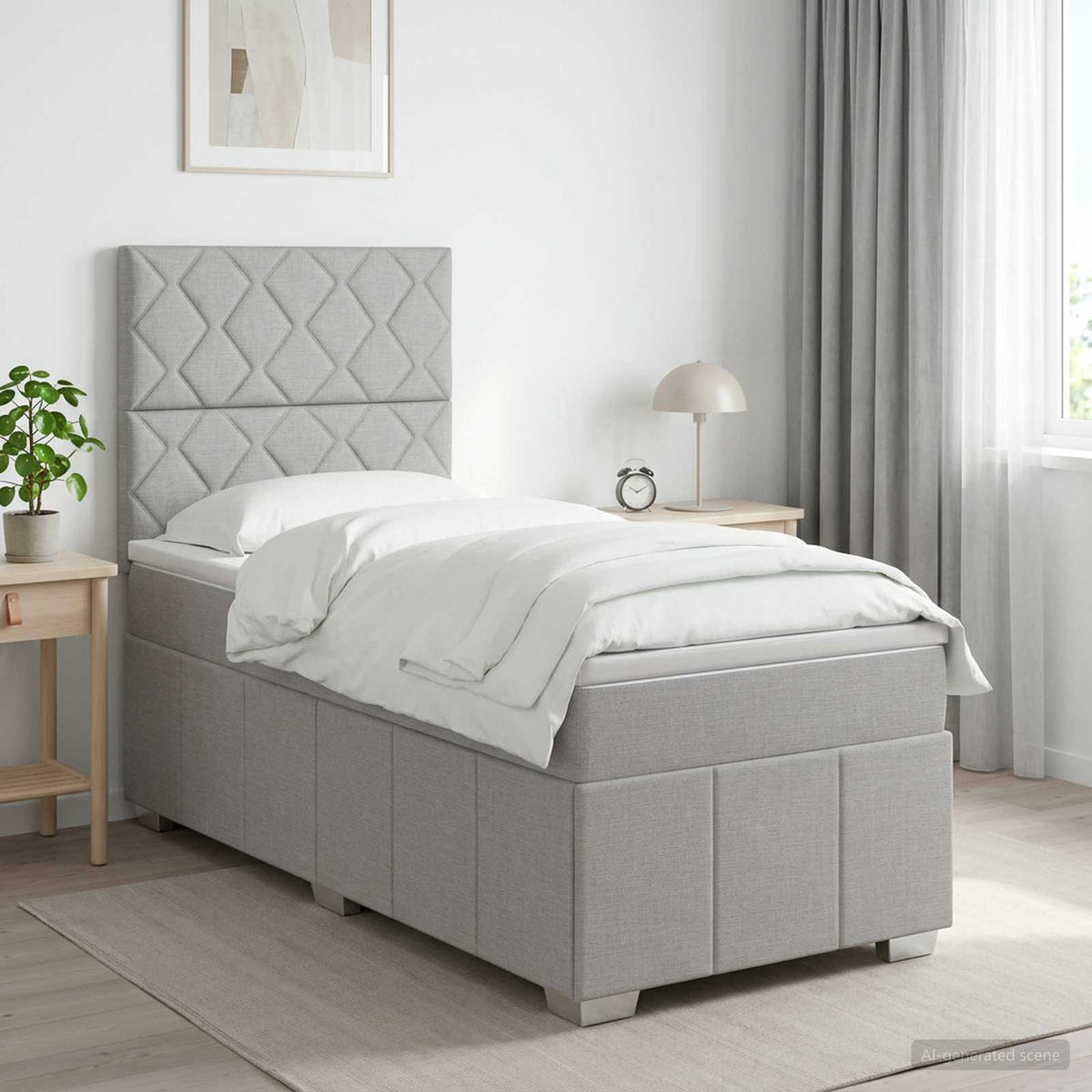 Sommier À Lattes De Lit Avec Matelas Tissu